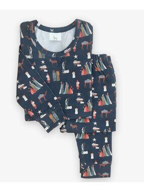 Velvet Fawn Size 4T Modal Long Sleeve Pajama Set Silent Night Nativity Christmas
